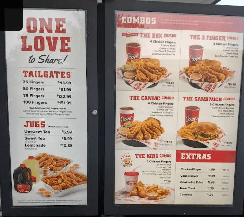 Raising Cane’s Florida Location 2 raising cane's florida menu with prices