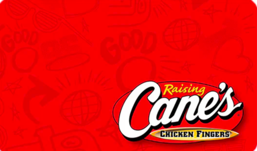 What is a Raising Cane’s Gift Card? 6 Cane's Logo Branded Gift Card